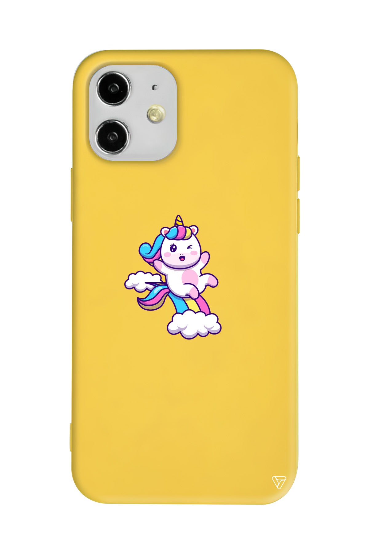 Colorful Unicorn Lansman Model İçi Kadife Silikon Telefon Kılıfı