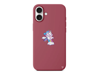 Colorful Unicorn Lansman Model İçi Kadife Silikon Telefon Kılıfı – Plus Serisine Özel