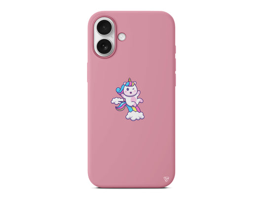 Colorful Unicorn Lansman Model İçi Kadife Silikon Telefon Kılıfı – Plus Serisine Özel