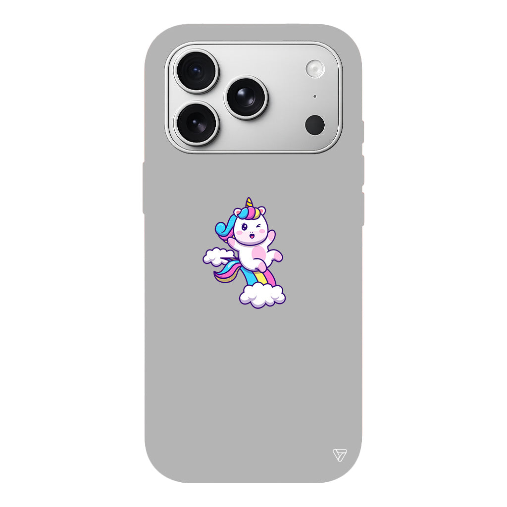 Colorful Unicorn Lansman Model İçi Kadife Silikon Telefon Kılıfı