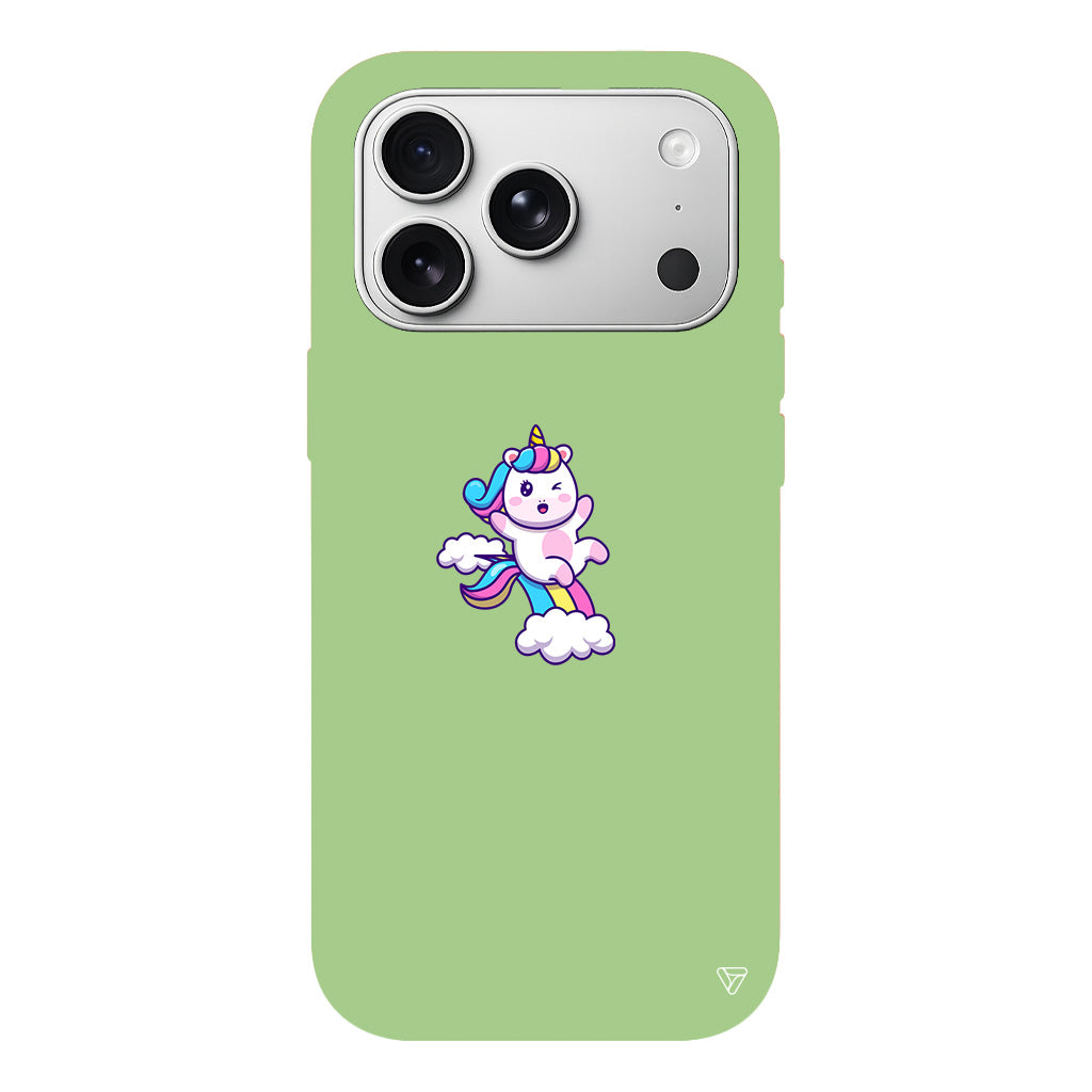 Colorful Unicorn Lansman Model İçi Kadife Silikon Telefon Kılıfı