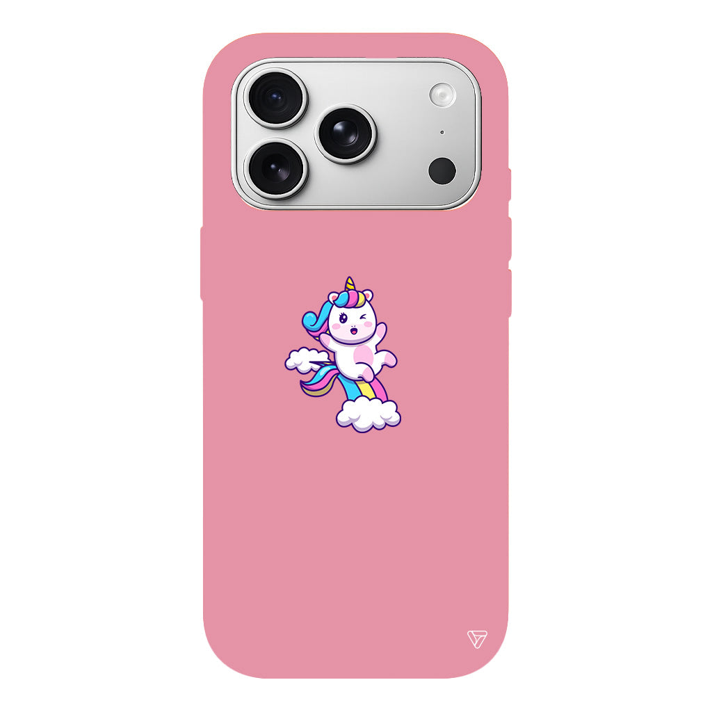 Colorful Unicorn Lansman Model İçi Kadife Silikon Telefon Kılıfı