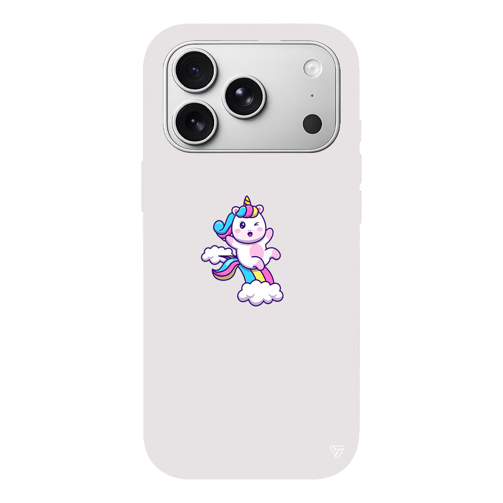 Colorful Unicorn Lansman Model İçi Kadife Silikon Telefon Kılıfı
