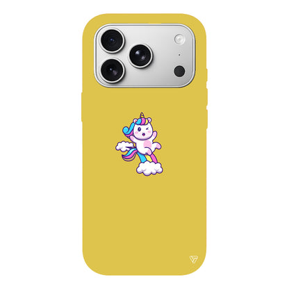Colorful Unicorn Lansman Model İçi Kadife Silikon Telefon Kılıfı