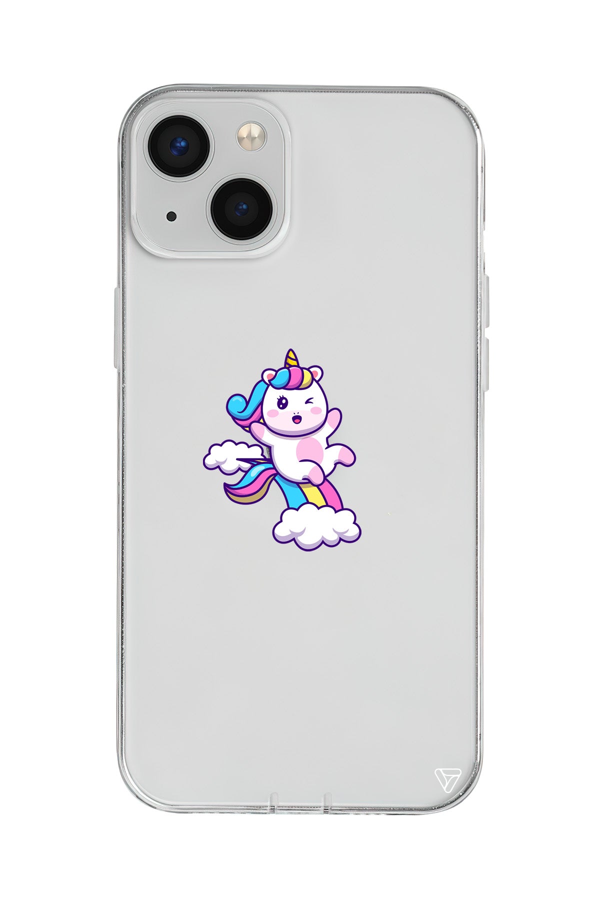 Colorful Unicorn Lansman Model İçi Kadife Silikon Telefon Kılıfı