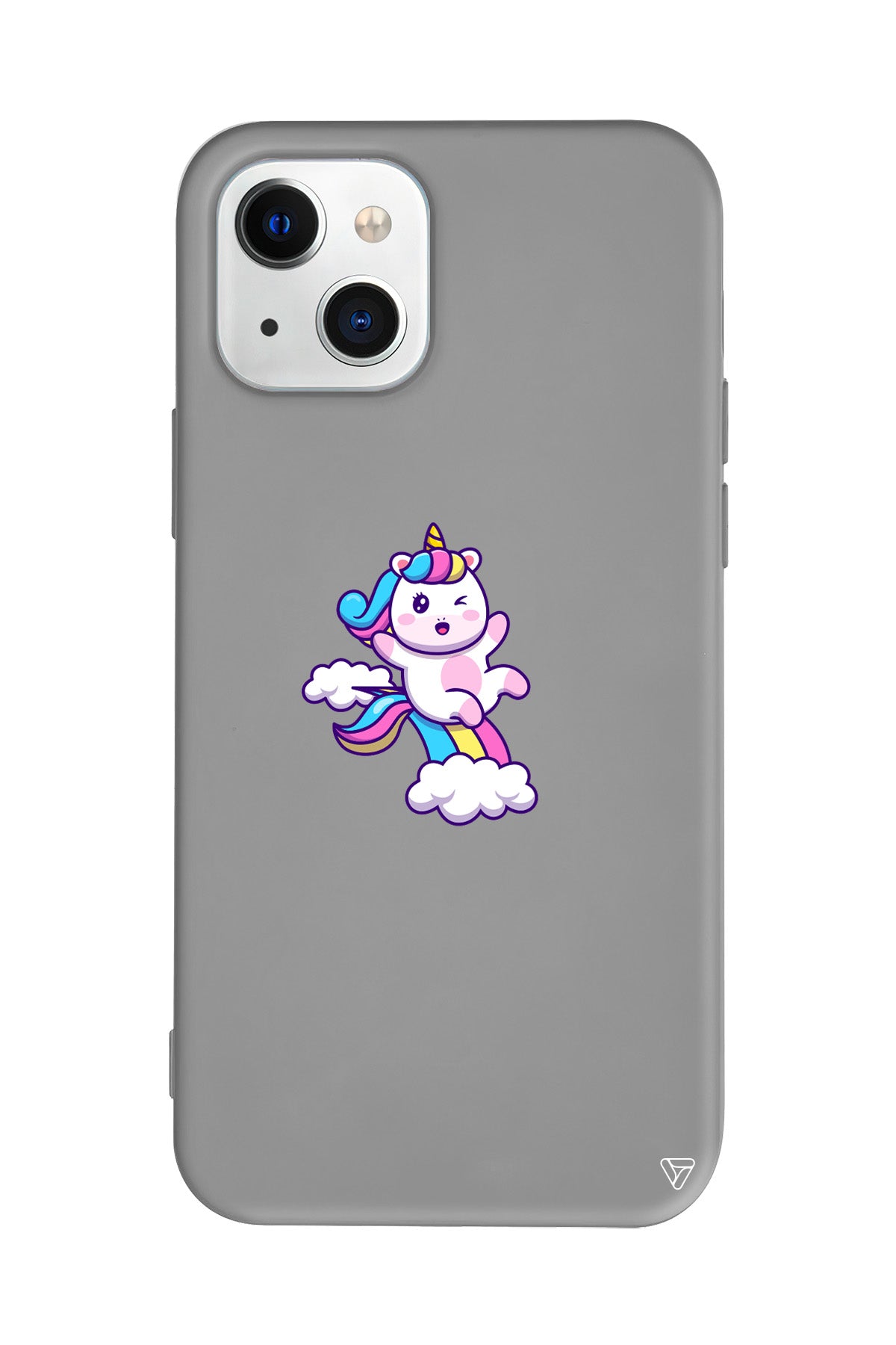 Colorful Unicorn Lansman Model İçi Kadife Silikon Telefon Kılıfı