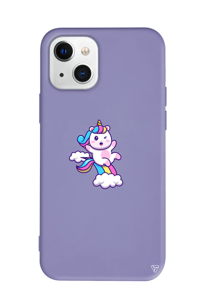 Colorful Unicorn Lansman Model İçi Kadife Silikon Telefon Kılıfı – Plus Serisine Özel