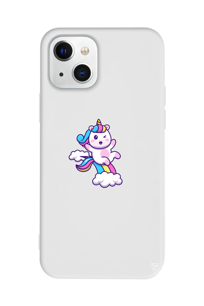 Colorful Unicorn Lansman Model İçi Kadife Silikon Telefon Kılıfı