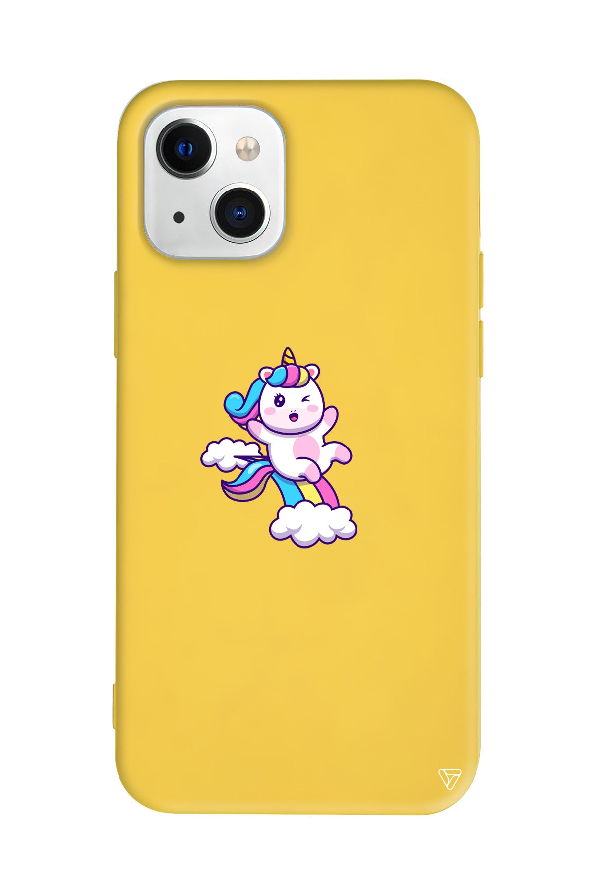 Colorful Unicorn Lansman Model İçi Kadife Silikon Telefon Kılıfı