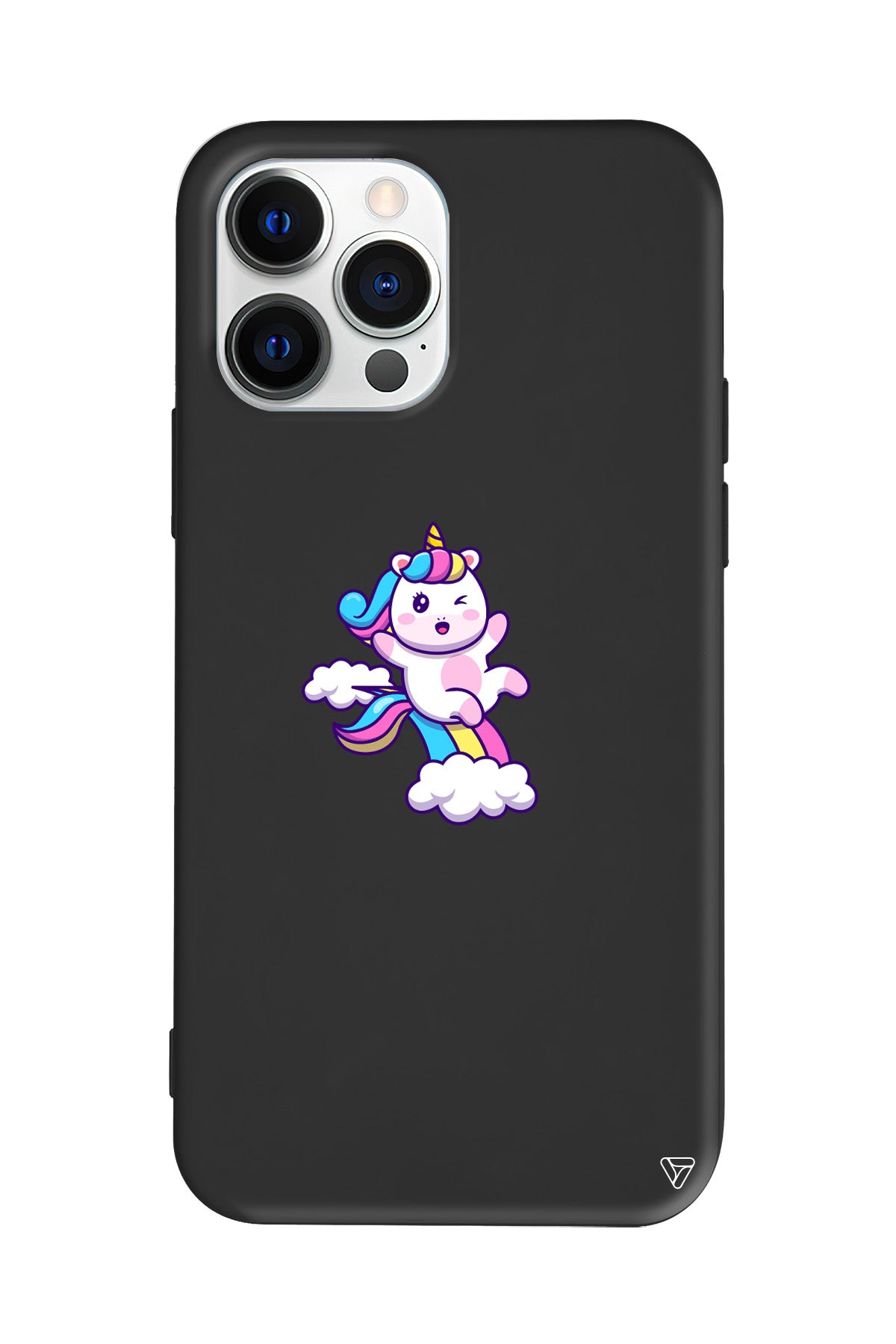 Colorful Unicorn Lansman Model İçi Kadife Silikon Telefon Kılıfı
