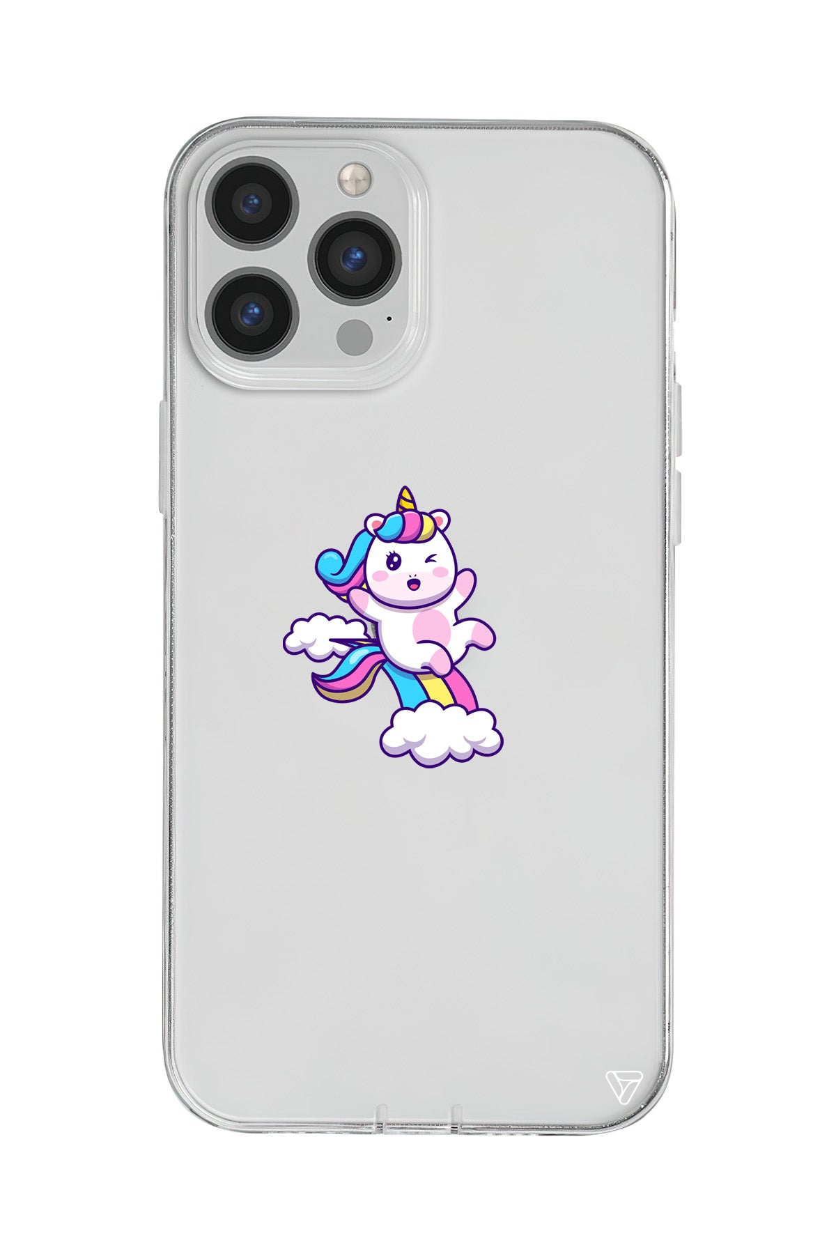 Colorful Unicorn Lansman Model İçi Kadife Silikon Telefon Kılıfı