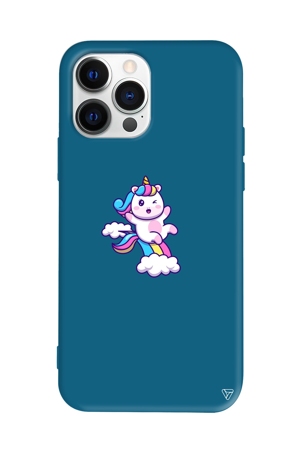 Colorful Unicorn Lansman Model İçi Kadife Silikon Telefon Kılıfı