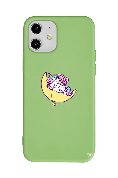 Sleepy Unicorn Lansman Model İçi Kadife Silikon Telefon Kılıfı