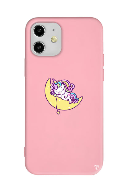 Sleepy Unicorn Lansman Model İçi Kadife Silikon Telefon Kılıfı