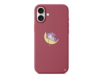 Sleepy Unicorn Lansman Model İçi Kadife Silikon Telefon Kılıfı