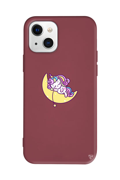 Sleepy Unicorn Lansman Model İçi Kadife Silikon Telefon Kılıfı – Plus Serisine Özel