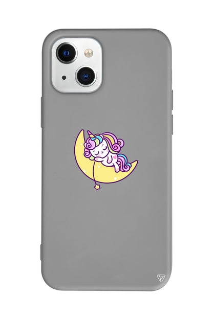 Sleepy Unicorn Lansman Model İçi Kadife Silikon Telefon Kılıfı