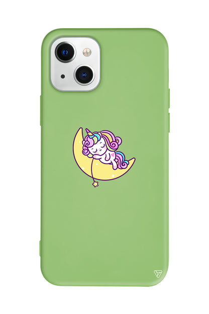 Sleepy Unicorn Lansman Model İçi Kadife Silikon Telefon Kılıfı