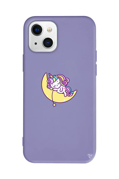 Sleepy Unicorn Lansman Model İçi Kadife Silikon Telefon Kılıfı