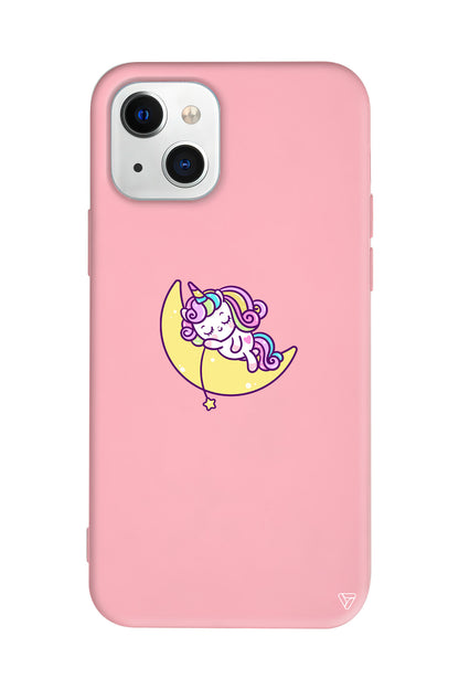 Sleepy Unicorn Lansman Model İçi Kadife Silikon Telefon Kılıfı – Plus Serisine Özel
