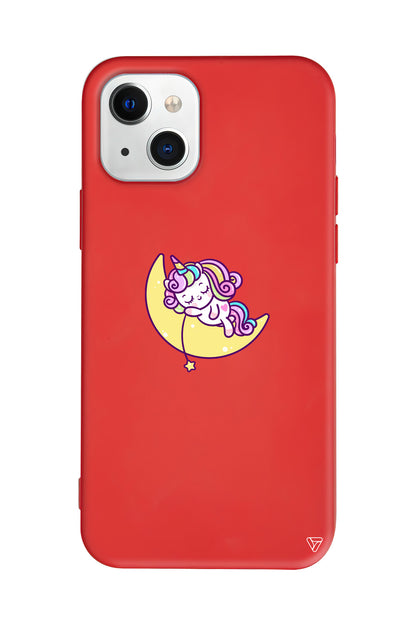 Sleepy Unicorn Lansman Model İçi Kadife Silikon Telefon Kılıfı – Plus Serisine Özel
