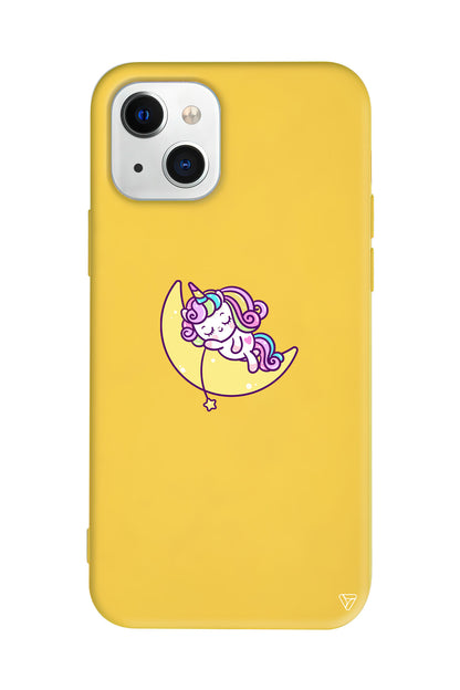 Sleepy Unicorn Lansman Model İçi Kadife Silikon Telefon Kılıfı