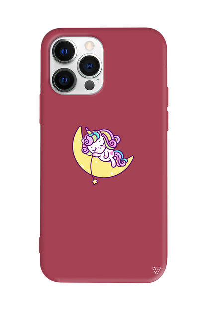 Sleepy Unicorn Lansman Model İçi Kadife Silikon Telefon Kılıfı