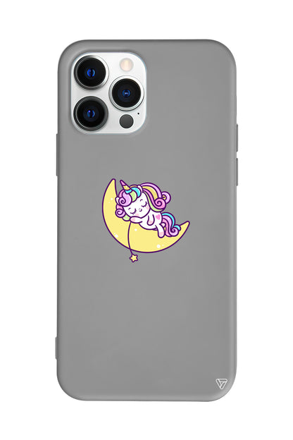 Sleepy Unicorn Lansman Model İçi Kadife Silikon Telefon Kılıfı
