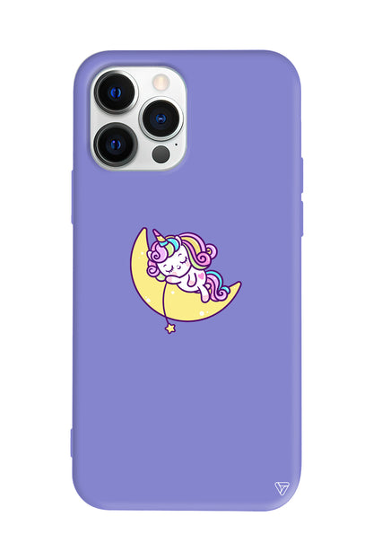 Sleepy Unicorn Lansman Model İçi Kadife Silikon Telefon Kılıfı