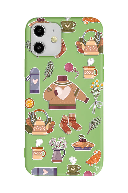 Kış Konsepti Lansman Model İçi Kadife Silikon Telefon Kılıfı