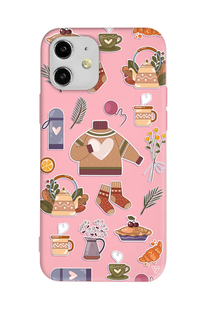 Kış Konsepti Lansman Model İçi Kadife Silikon Telefon Kılıfı