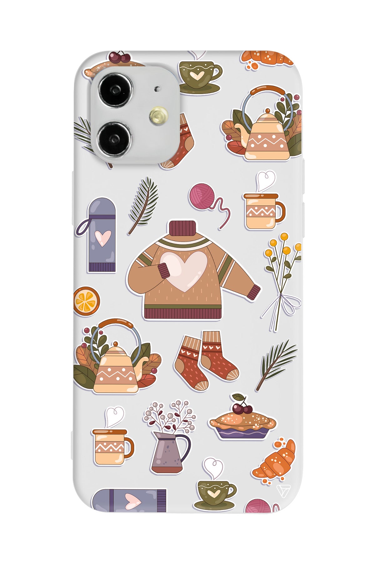 Kış Konsepti Lansman Model İçi Kadife Silikon Telefon Kılıfı