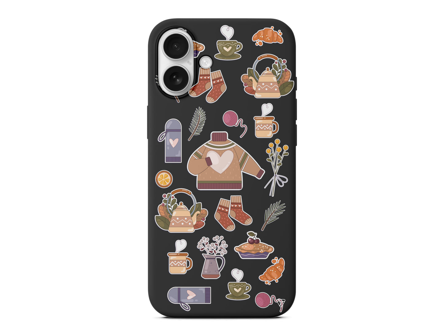 Kış Konsepti Lansman Model İçi Kadife Silikon Telefon Kılıfı