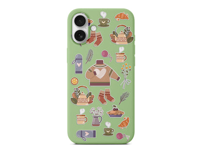 Kış Konsepti Lansman Model İçi Kadife Silikon Telefon Kılıfı