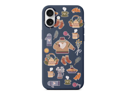 Kış Konsepti Lansman Model İçi Kadife Silikon Telefon Kılıfı