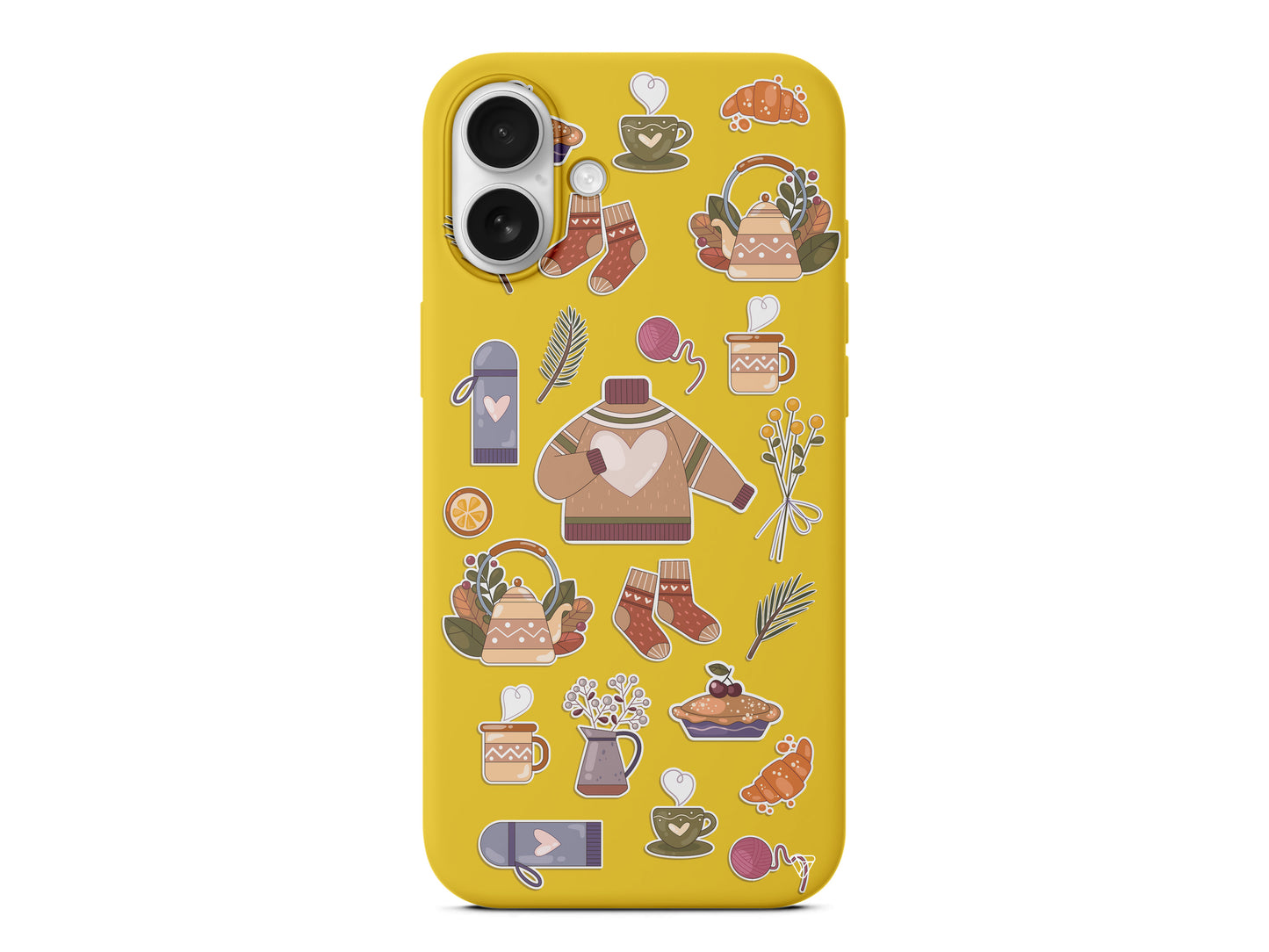 Kış Konsepti Lansman Model İçi Kadife Silikon Telefon Kılıfı