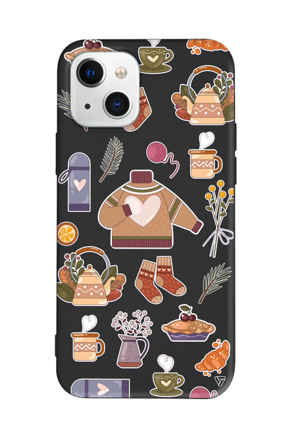 Kış Konsepti Lansman Model İçi Kadife Silikon Telefon Kılıfı