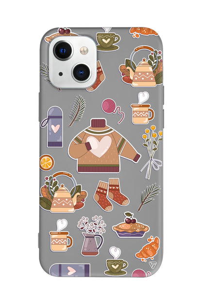 Kış Konsepti Lansman Model İçi Kadife Silikon Telefon Kılıfı