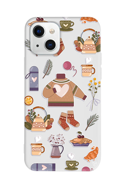 Kış Konsepti Lansman Model İçi Kadife Silikon Telefon Kılıfı