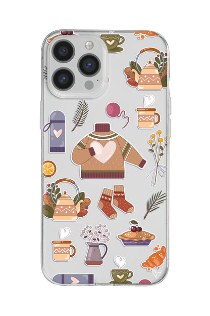 Kış Konsepti Lansman Model İçi Kadife Silikon Telefon Kılıfı