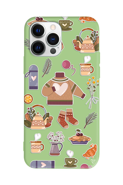 Kış Konsepti Lansman Model İçi Kadife Silikon Telefon Kılıfı