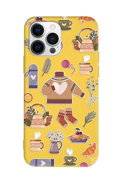 Kış Konsepti Lansman Model İçi Kadife Silikon Telefon Kılıfı