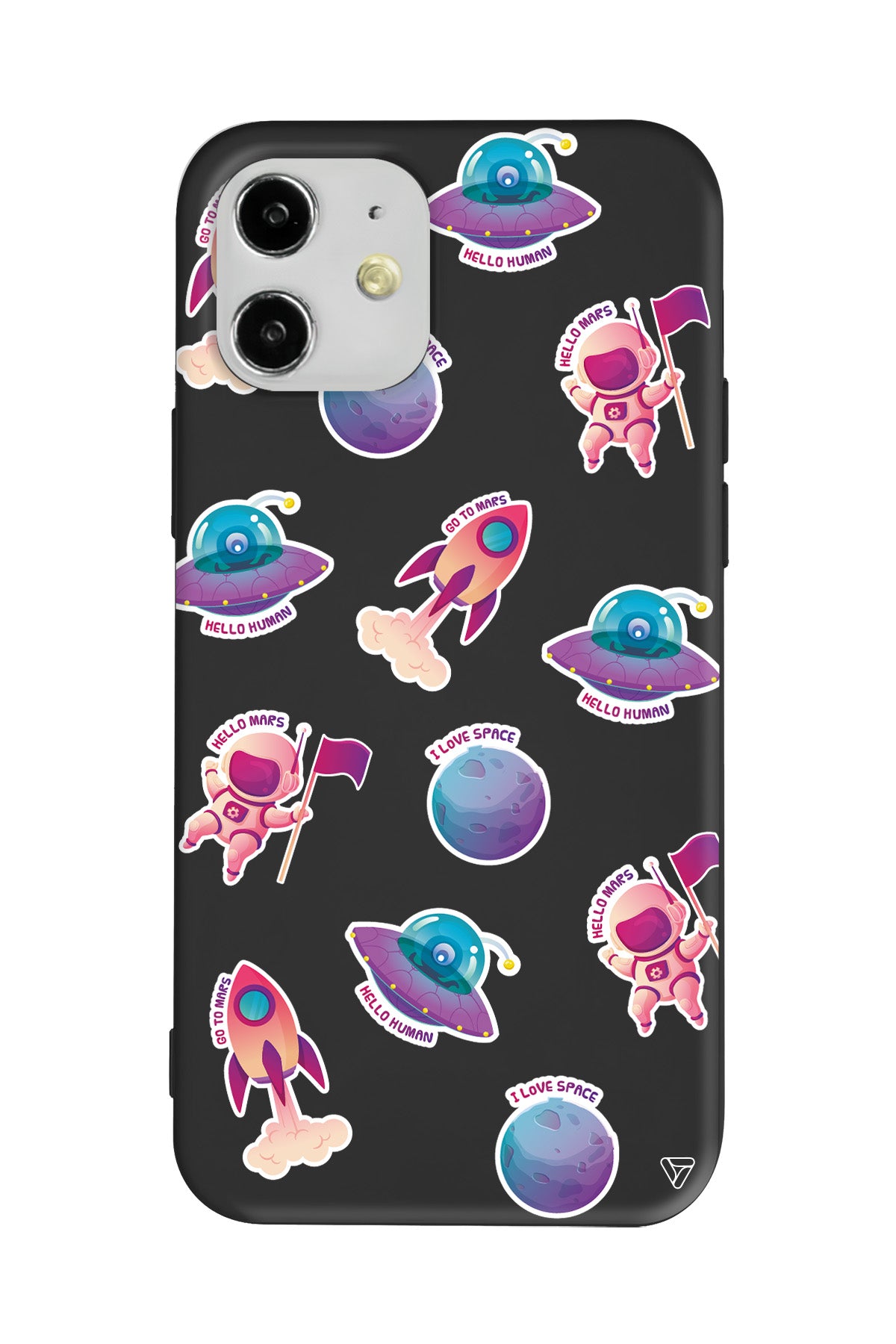 Minik Astronot Lansman Model İçi Kadife Silikon Telefon Kılıfı