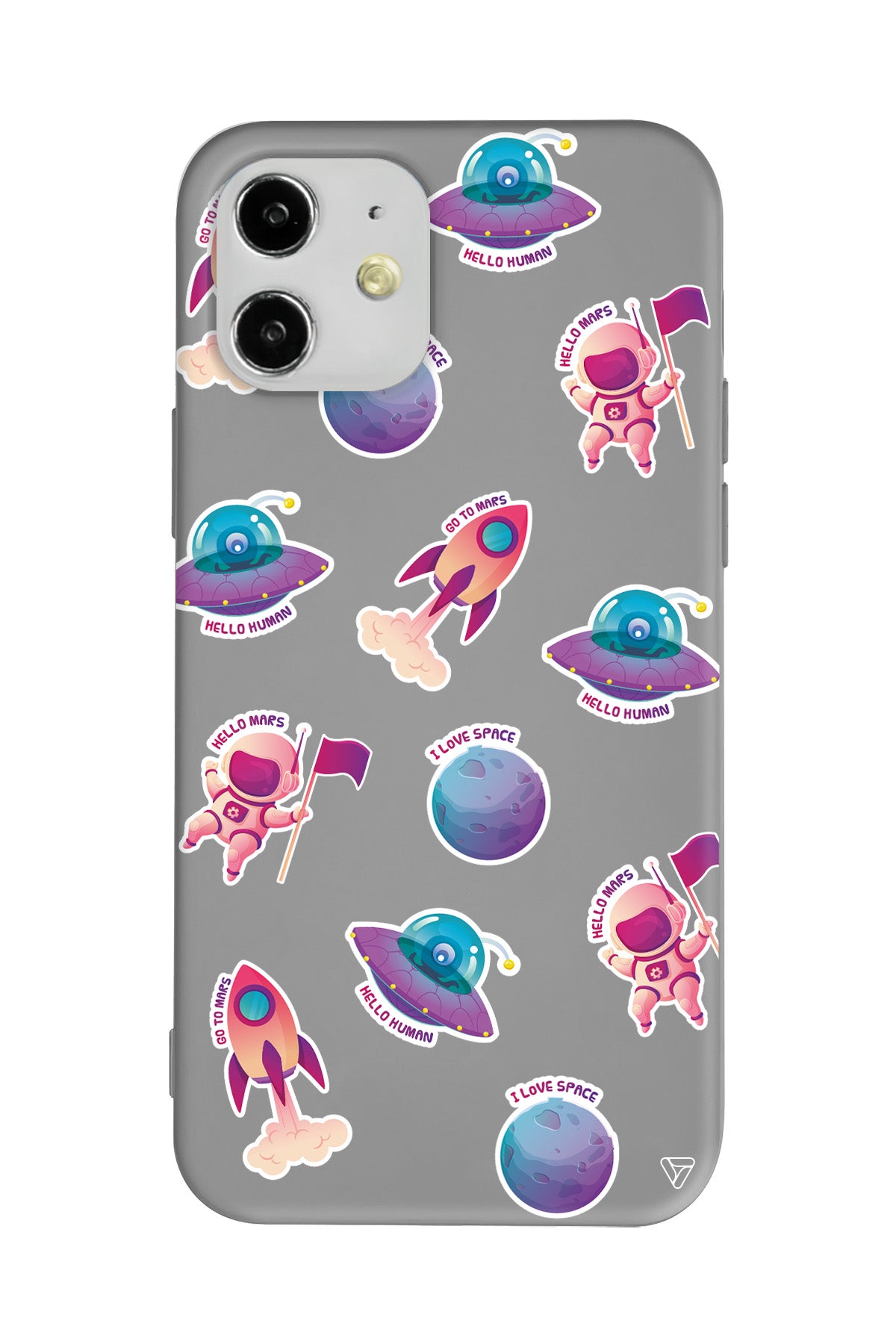 Minik Astronot Lansman Model İçi Kadife Silikon Telefon Kılıfı