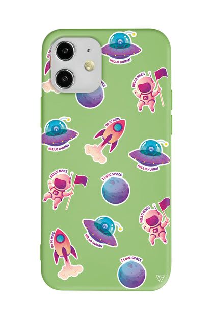 Minik Astronot Lansman Model İçi Kadife Silikon Telefon Kılıfı