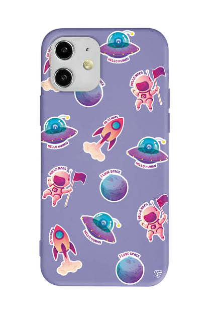 Minik Astronot Lansman Model İçi Kadife Silikon Telefon Kılıfı