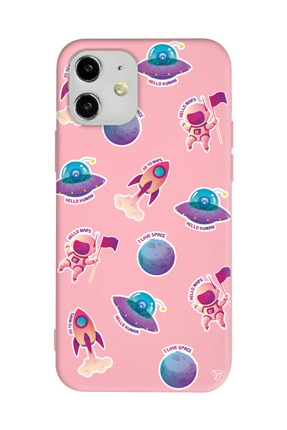 Minik Astronot Lansman Model İçi Kadife Silikon Telefon Kılıfı