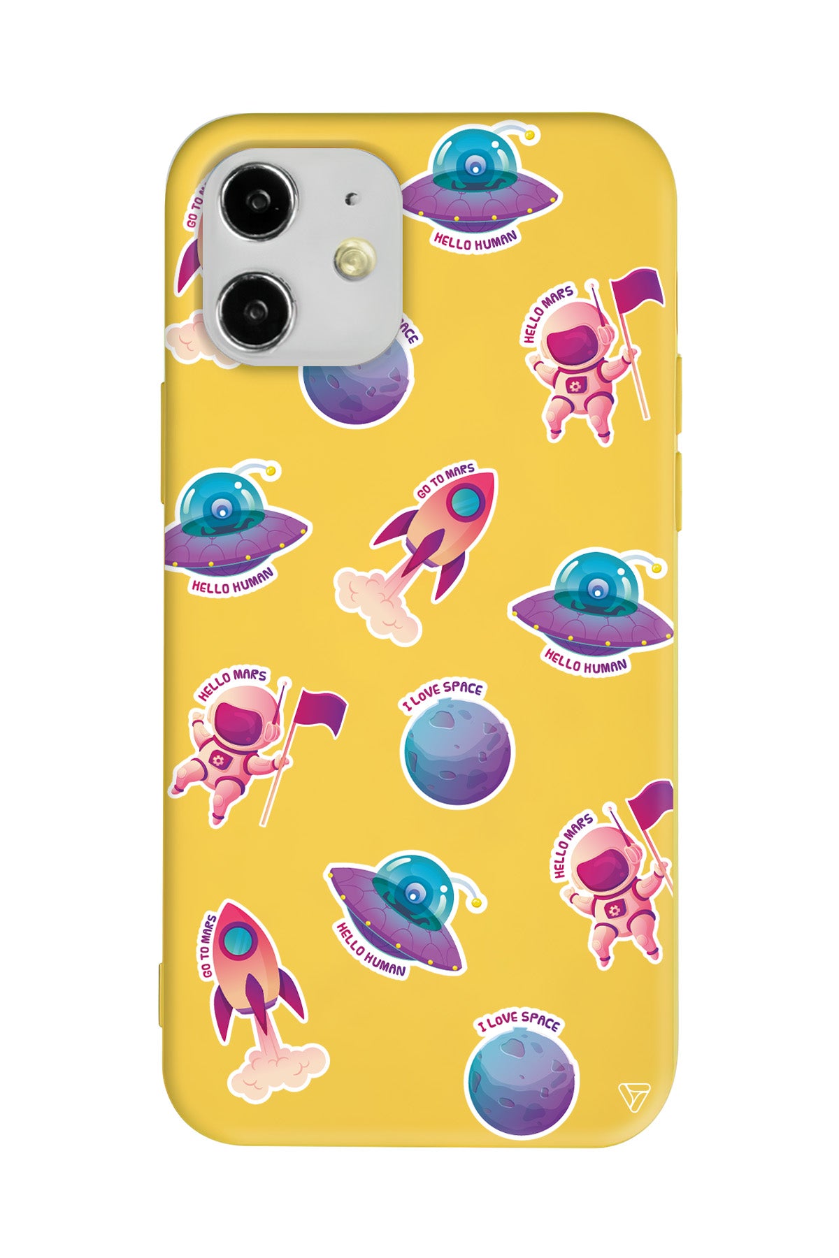 Minik Astronot Lansman Model İçi Kadife Silikon Telefon Kılıfı