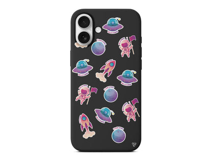 Minik Astronot Lansman Model İçi Kadife Silikon Telefon Kılıfı