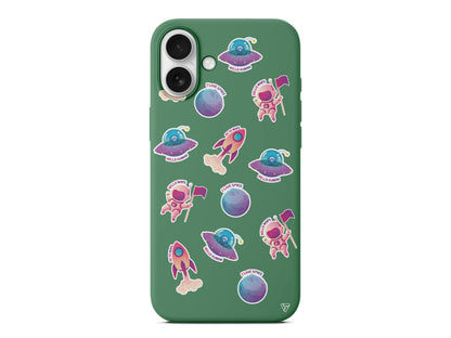 Minik Astronot Lansman Model İçi Kadife Silikon Telefon Kılıfı